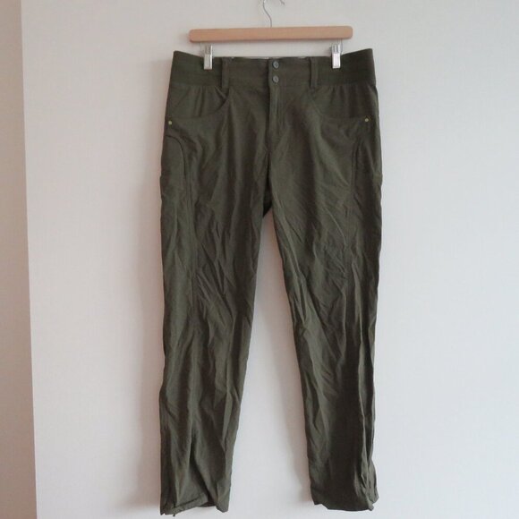 TITLE NINE Clamber Hiking Outdoor Pants in Khaki Green Gorpcore - Size US 12 - Picture 2 of 14